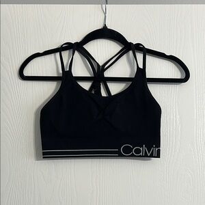 Calvin Klein Black Sports Bra with Racerback Design